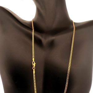 14K Solid Gold Double-Cut Curb Chain (Doble Filo) – 1.9mm, 20 in