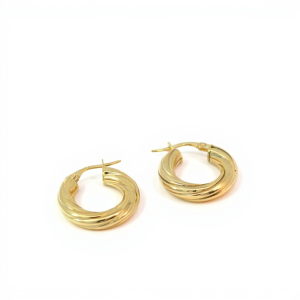 10K Gold Twisted Tube Hoop Earrings – Small