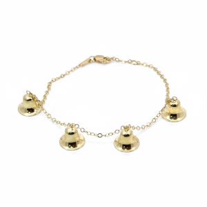 10K Gold Bell Charm Bracelet – 7 in