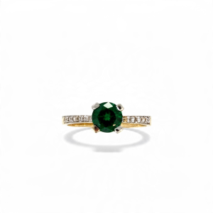10K Gold Yellow CZ Halo Cocktail Ring – Size 6.5