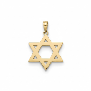 10K Gold Star of David Pendant – Satin Finish