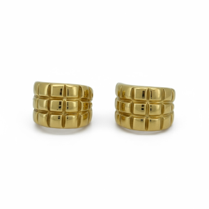 10K Gold Chunky Textured Huggie Hoop Earrings