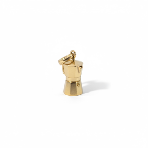 10K Gold Cuban Coffee Maker Pendant (Cafetera Charm)