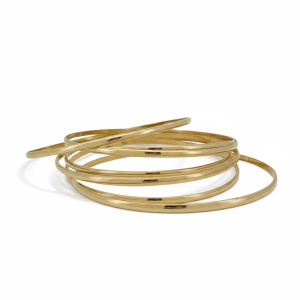 14K Solid Gold Semanario Bangle Set – 7 Bangles