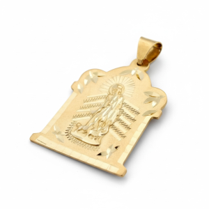 10K Solid Gold Saint Lazarus Shrine Pendant (San Lázaro) – Diamond-Cut – 3.8 g