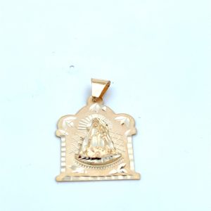 10K Solid Gold Virgen de la Caridad del Cobre Shrine Pendant – Diamond-Cut