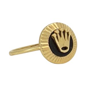 14K Gold Crown Signet Ring – Size 8