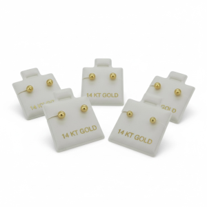 14K Gold Ball Stud Earrings (Dormilonas) – Screw-On Ball Back