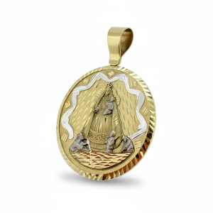 10K Solid Gold Our Lady of Charity (Virgen de la Caridad del Cobre) Medallion Pendant
