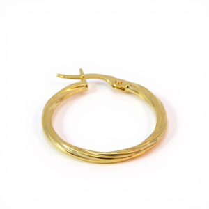 10K Gold Thin Twisted Hoop Earrings