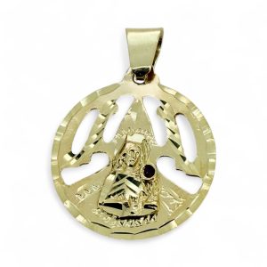 10K Gold Saint Barbara (Santa Bárbara) Medallion Pendant