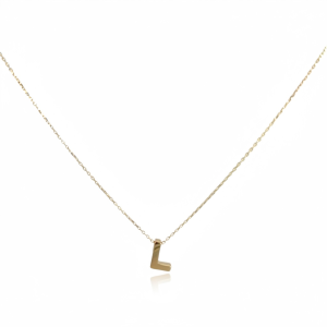 10K Gold Initial Letter L Necklace – 18 in