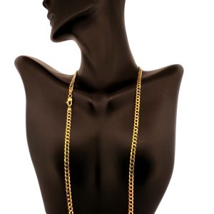 14K Solid Gold Double-Cut Curb Chain (Doble Filo) – 3.7mm, 18 in